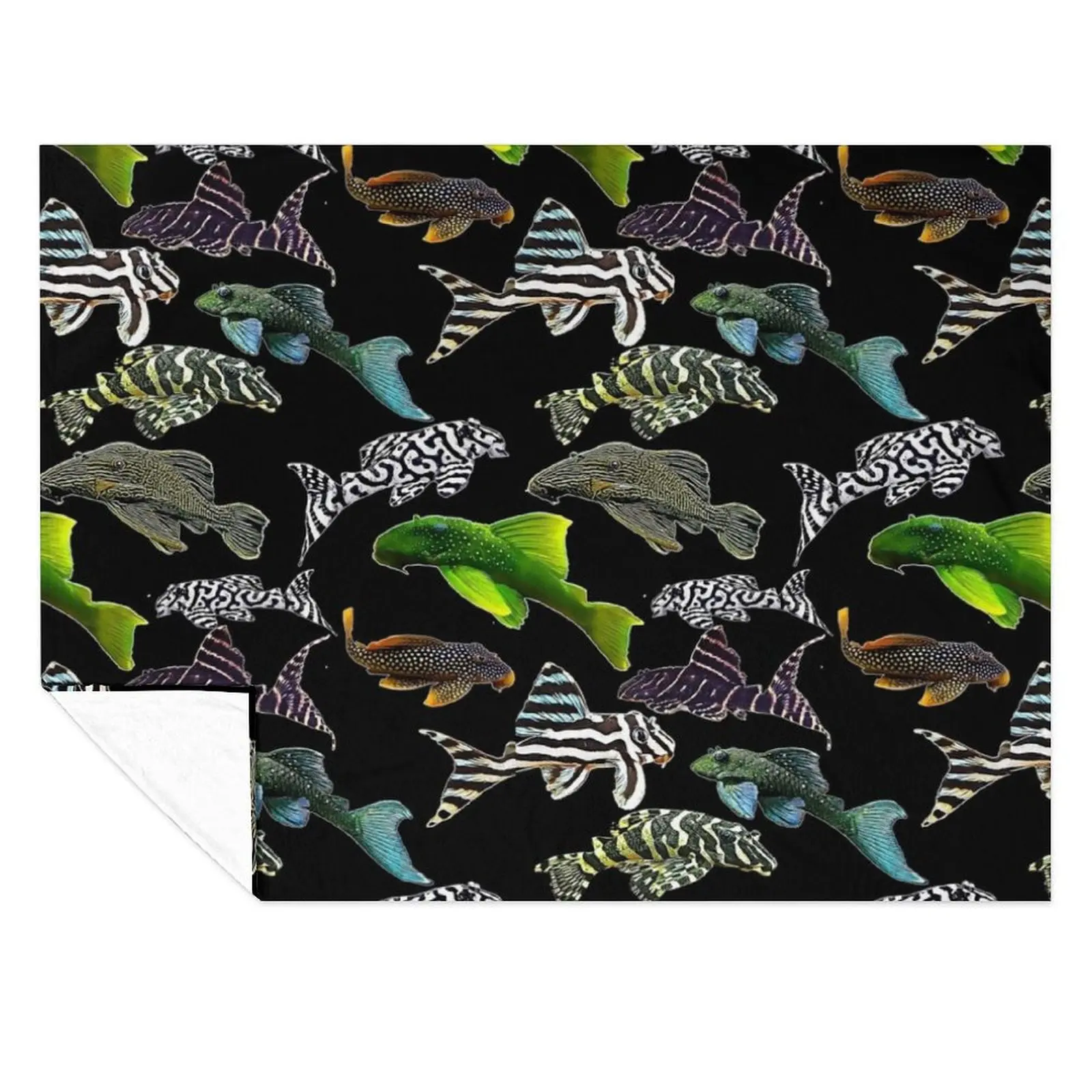 

Pleco Collage Dark Throw Blanket valentine gift ideas Plaid Fashion Sofas Blankets