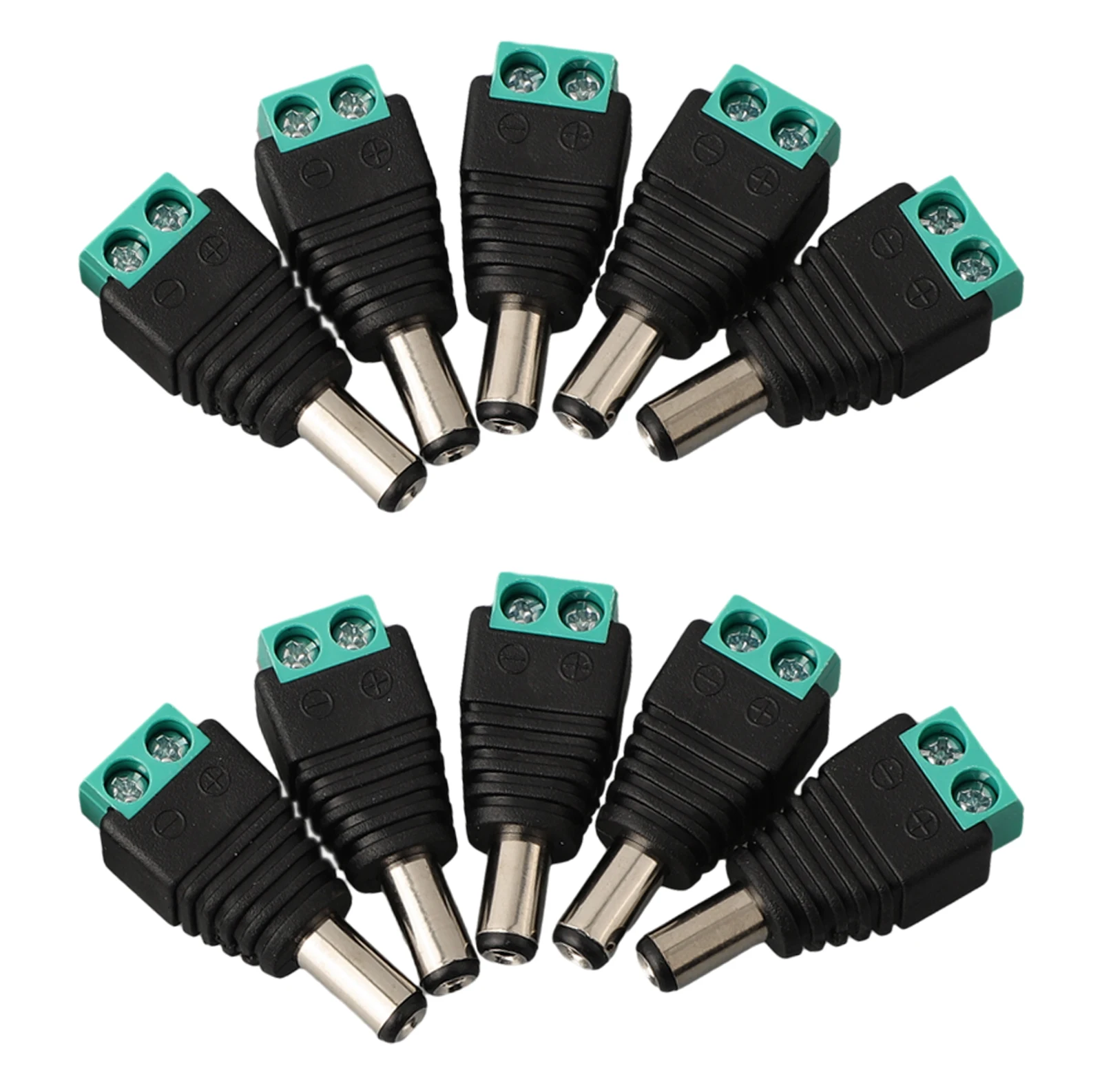 10PCS Male DC Power Plug 5 5 x 2 1MM Adapter Connector  Easy to Install Plug for Pickup Power Supply  No Welding Required