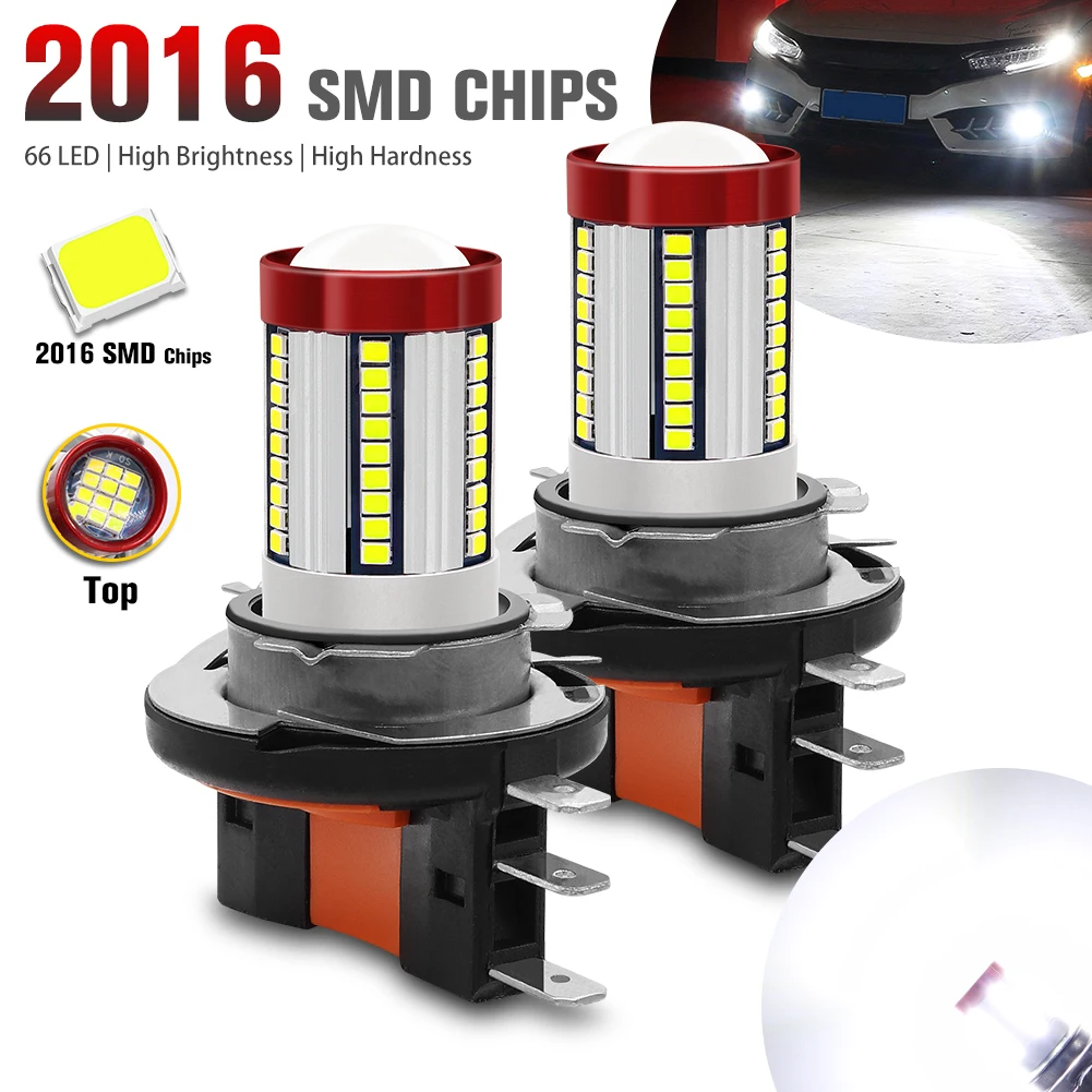 

2x H15 H7 H4 9005/HB3 LED Fog Bulb 66LEDs Car Headlight High Beam Day Driving Running Light 12V Auto Lamp For VW Audi.