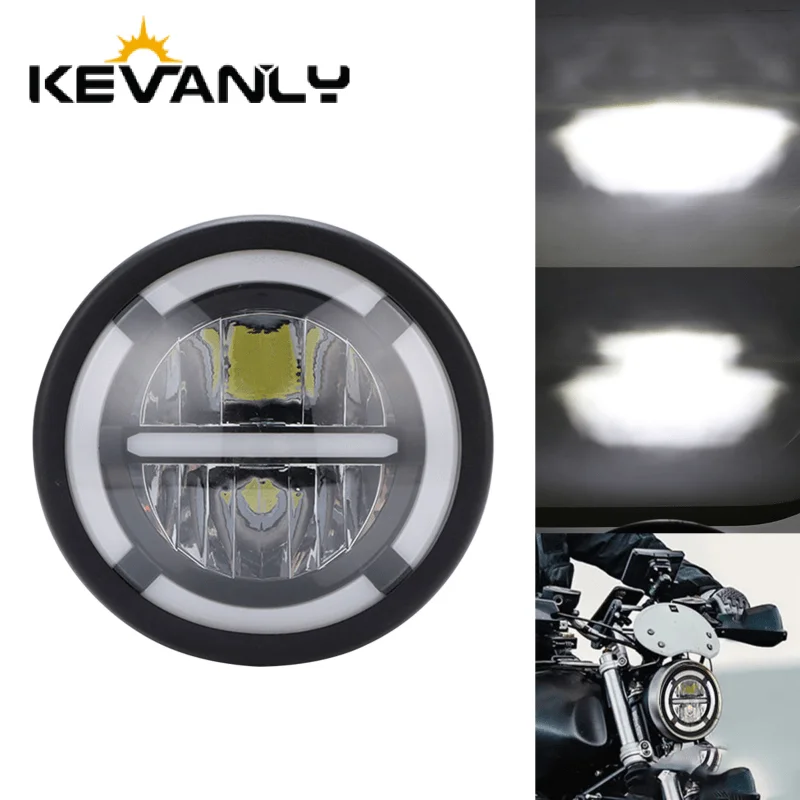 Universal Motorcycle Led Headlight Projector - Lampu Depan LED 7 Inci untuk