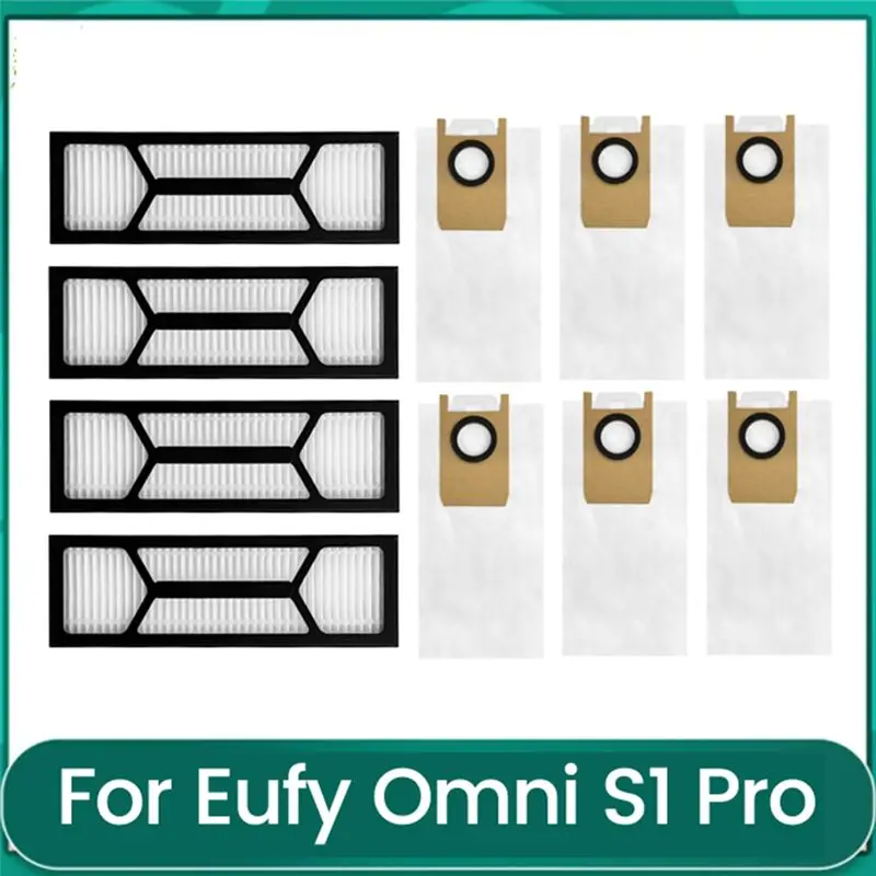 

10 шт. пылесборников с HEPA-фильтром для робота-пылесоса Eufy Omni S1 Pro, сменные пылесборники, моющиеся фильтры