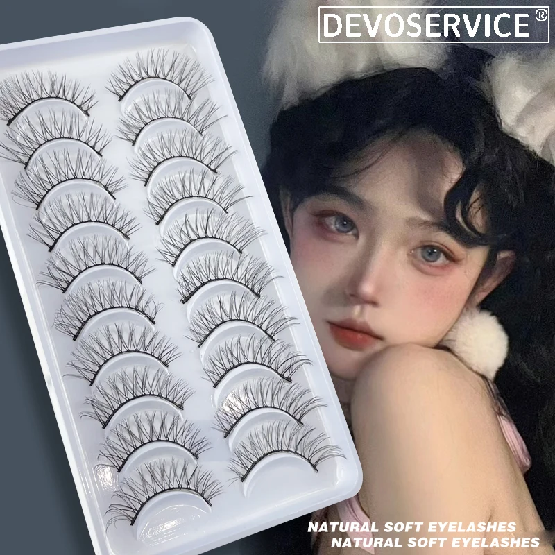 

10 Pairs Mink Eyelashes Russian Strip Lashes Long Fluffy Soft False Eyelash Makeup 3D Eyelash Extension Wholesale Cilios Postiço