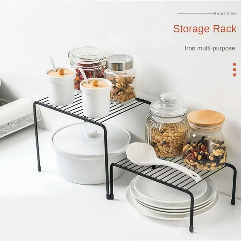 Iron Kitchen Storage Rack Closet Shelf Dish Drying Rack Spice Jars Holder Seasoning Bottles Shelves Spice Rack Kitchen Organizer