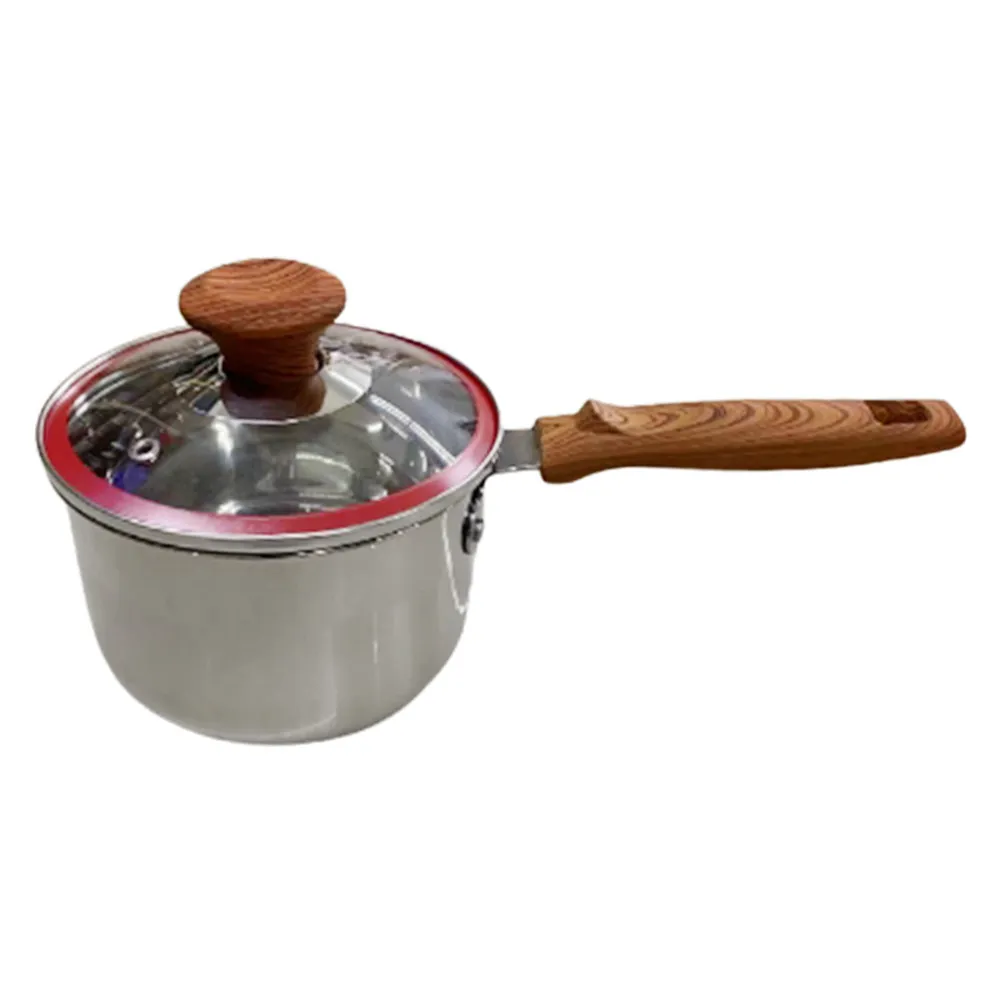 Stainless Steel Milk Pot Single Handle Multipurpose Saucepan Non-Stick Lid Kitchen Cooking Pan Fast Heat Conduction Food Cooking