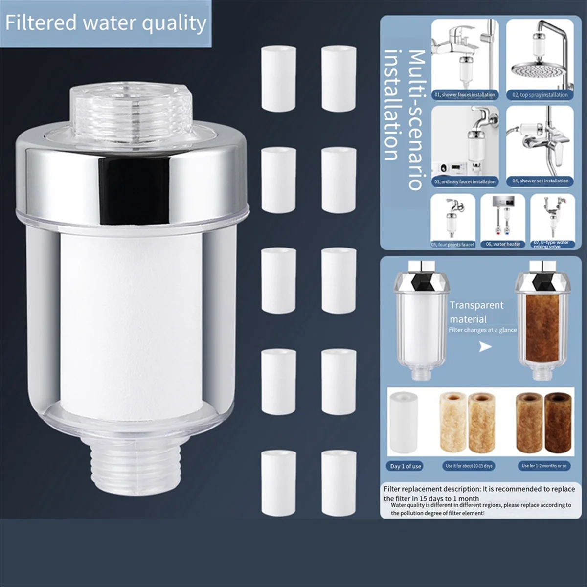 Water Outlet Purifier Kits Universal Faucet Filter Kitchen Bathroom Shower Household Filter PP Cotton