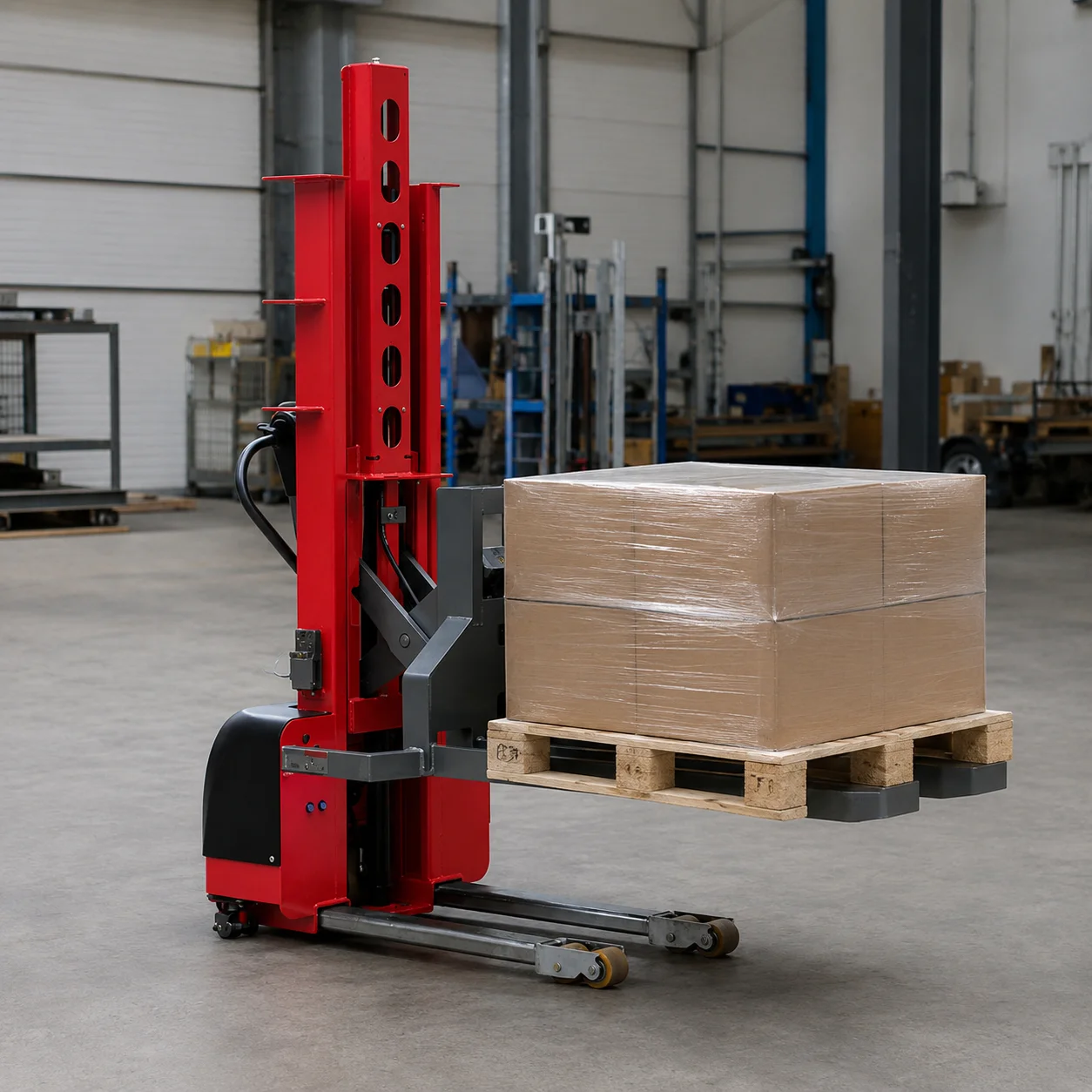 Heavy Duty Customized Lifting Height Self-Propelled Pallet Stacker Self Loading Electric Stacker for Logistics Truck Transport