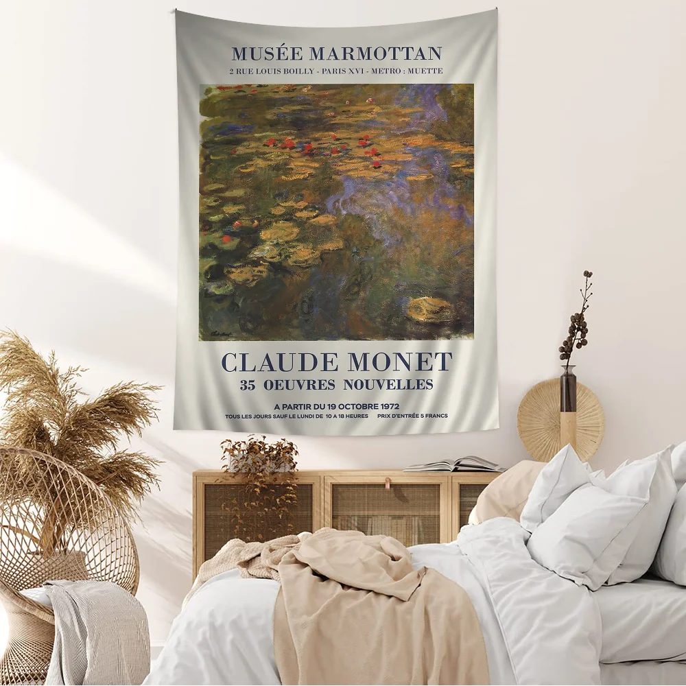 Impressionism Artist Claude Monet Hippie Wall Hanging Tapestries Art Science Fiction Room Home Decor Kawaii Room Decor