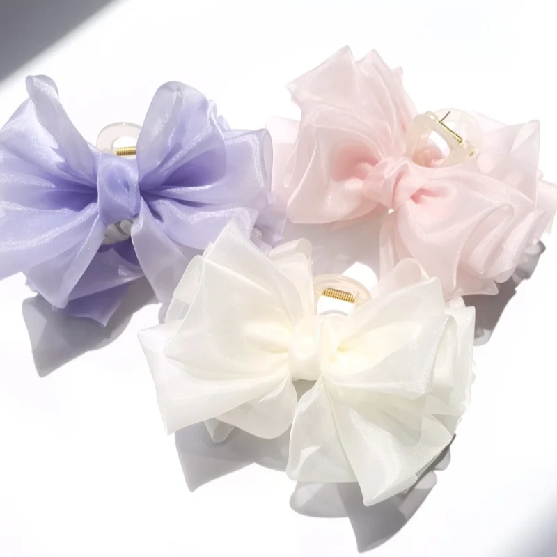 Große Schmetterlings-Haarspange: Schickes Haar-Accessoire für den High-End-Stil – Frühling/Sommer Organza-Haarklammer, Atemberaubende Haifischklammer – Detail 2