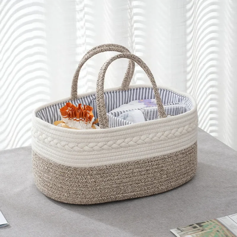 Portable Baby Products Storage Basket Separated Partition Format Bottle Diapers Maternal and Child Utensils Home Storage Basket