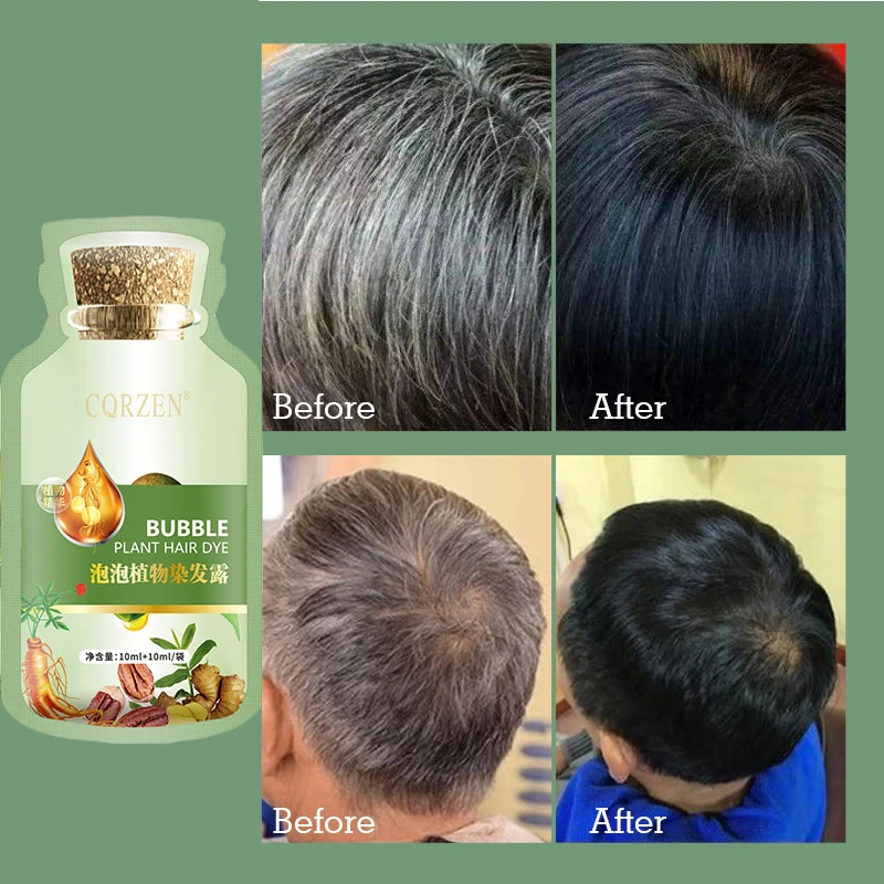 Natural Herbal Hair Dye Shampoo Covering White Hair Color Nonirritating Repair Gray White Darkening Fashion Hair Care Women Men