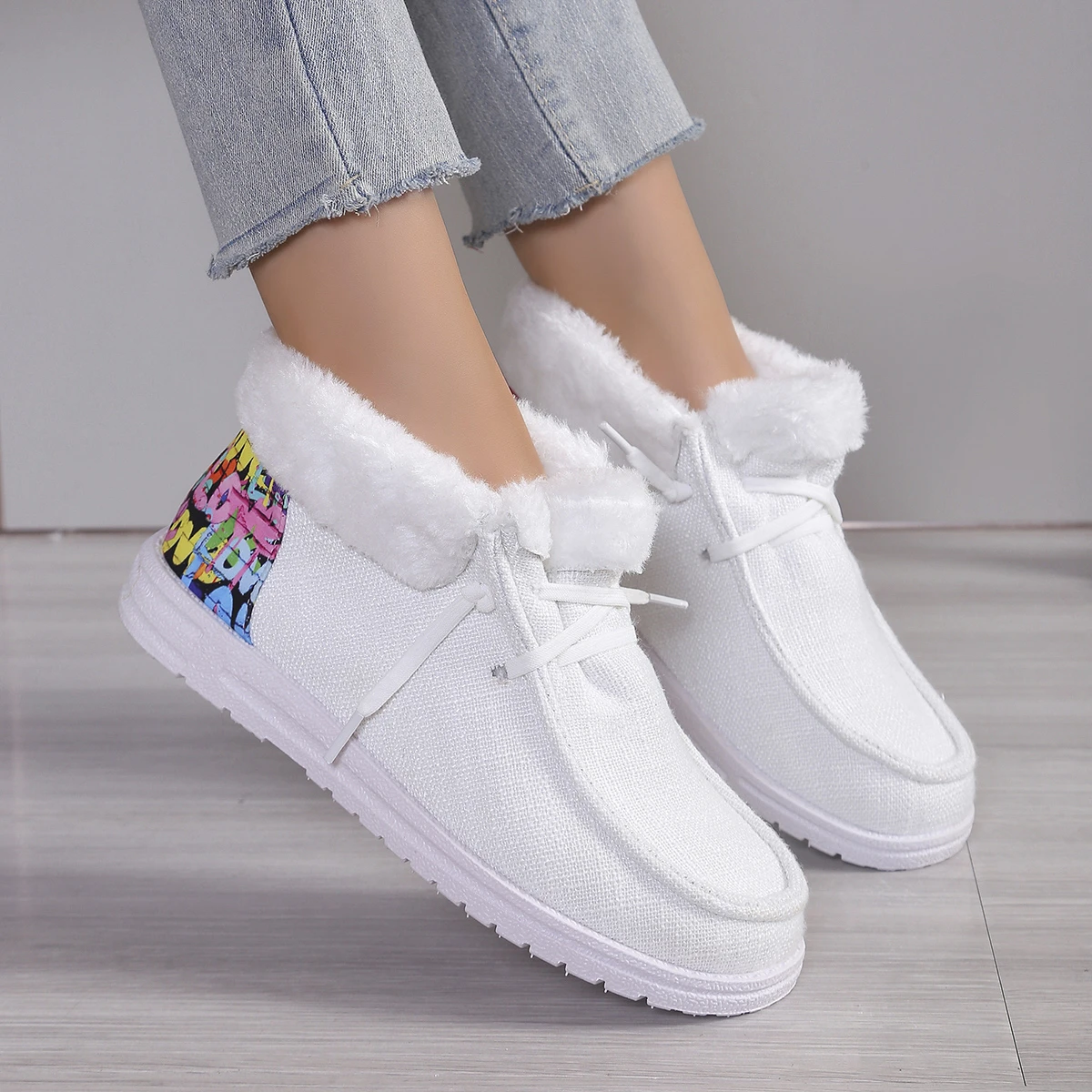 

Женские ботинки, зимние новые утепленные зимние ботинки на толстой подошве, женские бархатные хлопковые туфли большого размера, женские Zapatos De Mujer