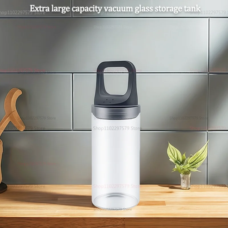 Vacuum Coffee Bean Storage Tank Large Capacity Glass Transparent Freshness Reserve Container Air Flow Drying For Storage