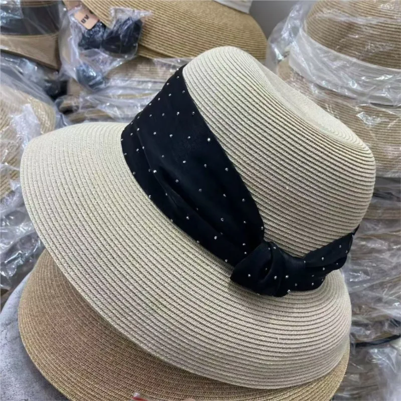 New light luxury straw-woven hats for women versatile casual wear grass top during outings