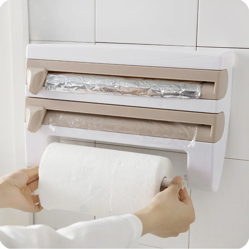 Organizador 4 en 1 de pared con cortador de film transparente - imagen 5