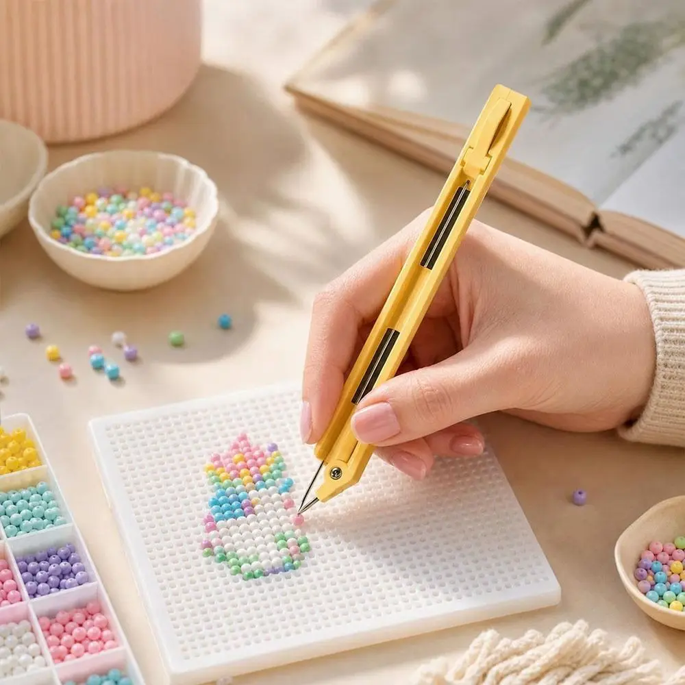 Handheld Bead Placement Pen Automatic Dispensing Smooth Gliding Puzzle Bead Tool For 2.6mm Beads Anti-Jam Perler Bead Pen