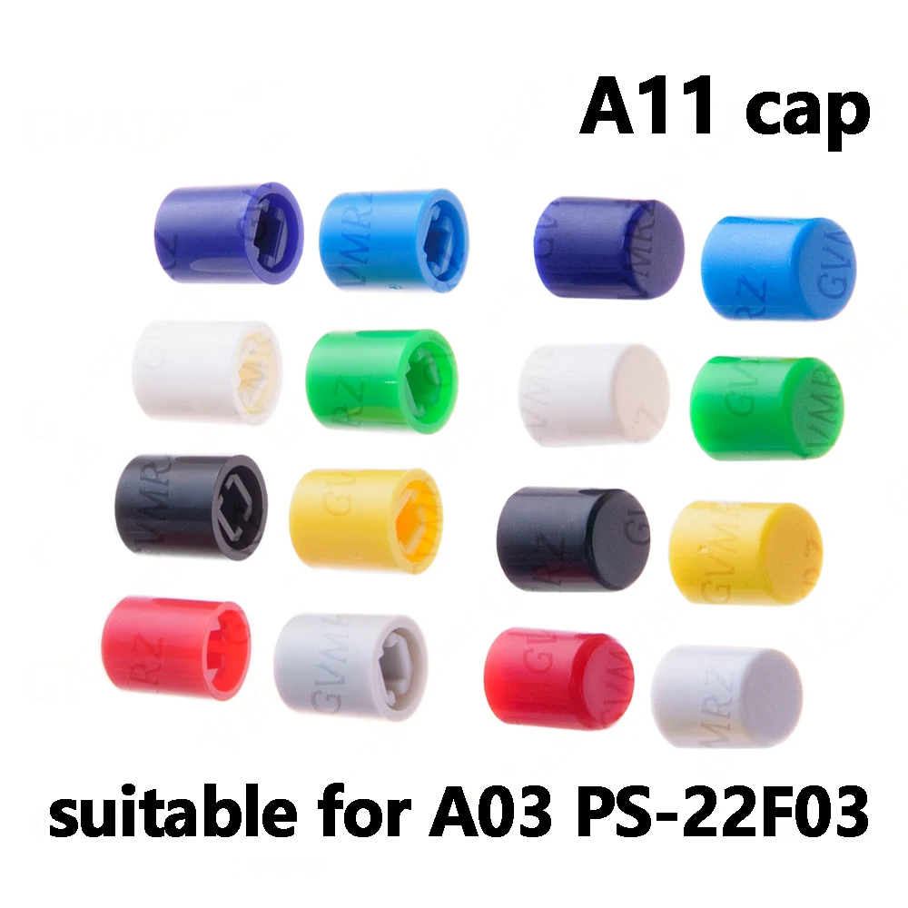 20PCS Yellow Green A11 cap are suitable for A03 PS-22F03 6pins Directly key switch self-locking Black Red gray purple Cap