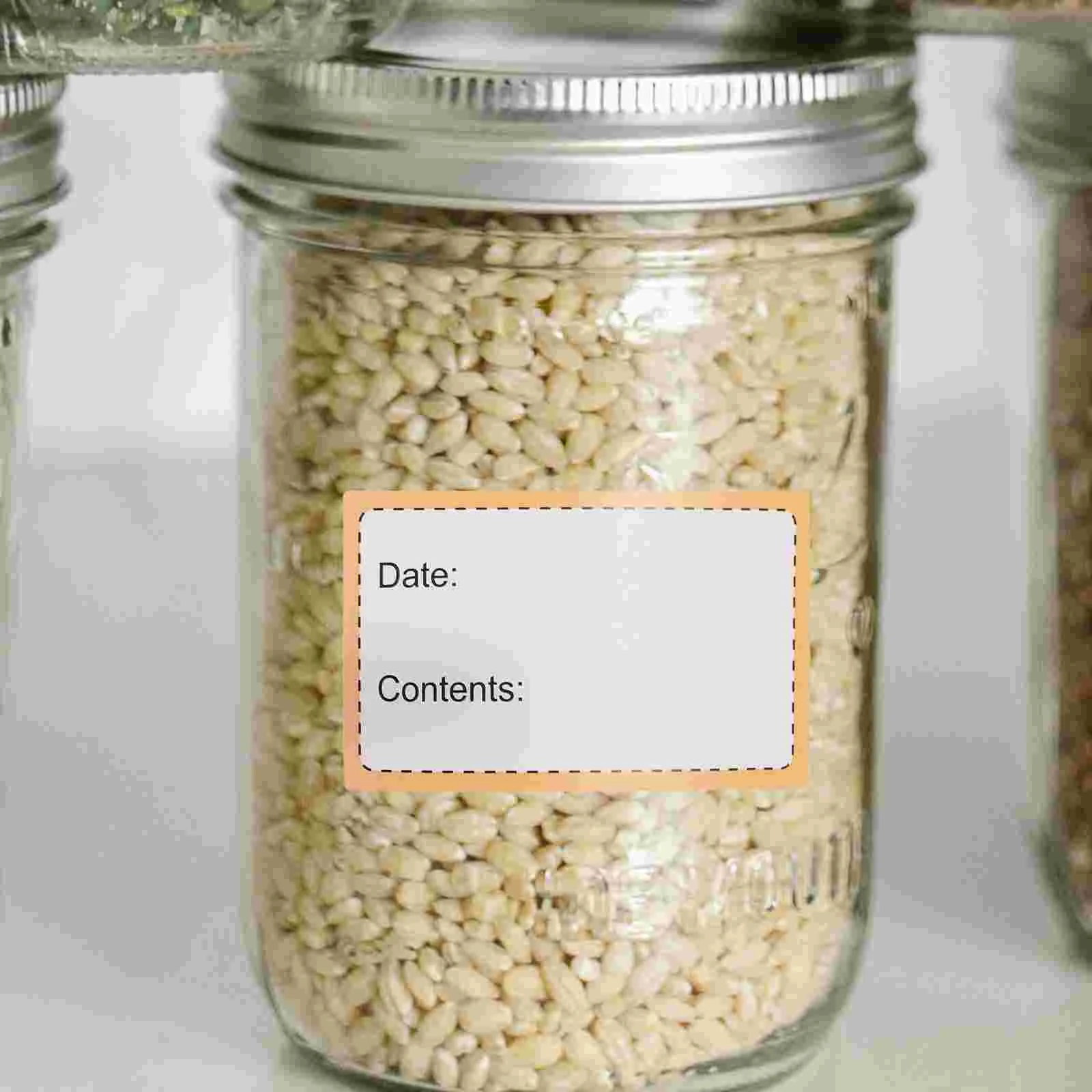 2 Rolls File Identification Stickers White Sticky Labels Tape for Jars Freezer Removable Food Storage