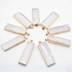 Wholesale 6pcs/lot natural Selenite Plaster Pendants Rock Mineral Specimen Jewelry Reiki Healing Energy Charms free shipping