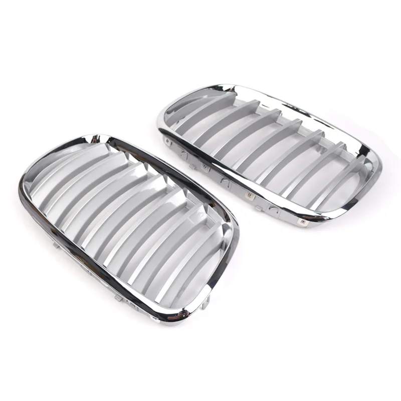 

Chrome Front Grill Keney Grille Cover Trim For BMW E70 X5 2007-2013 Accessories 51137157687 51137157688-AD39