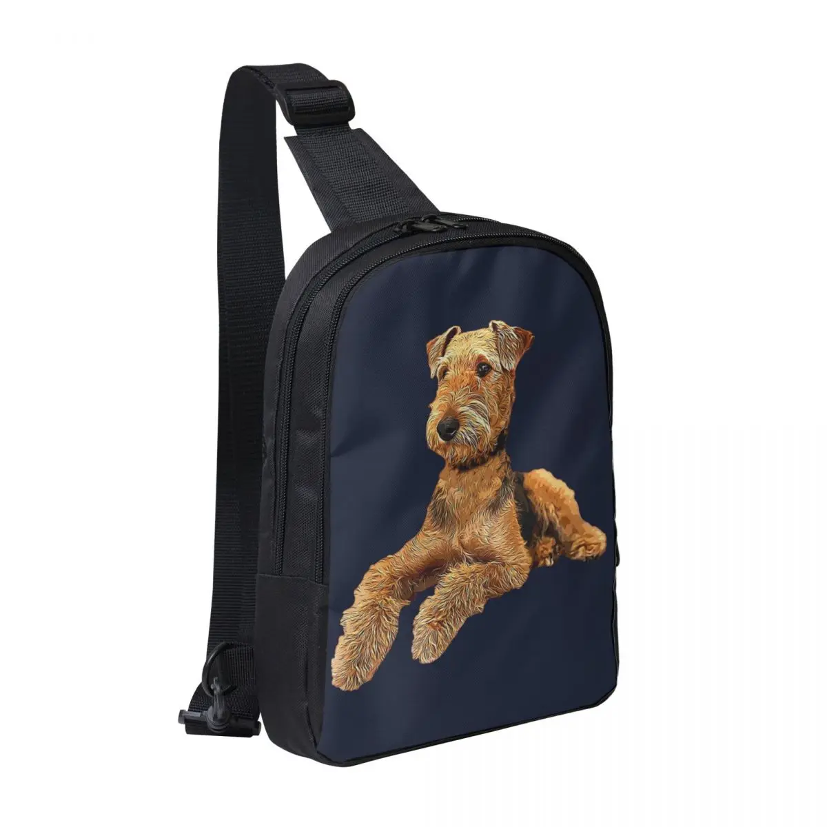 

Airedale Terrier Beautiful Dog Chest Bag Men Sling Crossbody Backpack Chest Bag Traveling Hiking Daypack Shoulder Bag