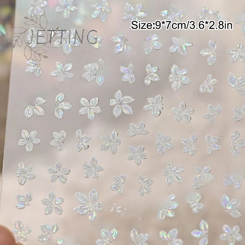 สติ๊กเกอร์ติดเล็บลายดอกไม้ 5 กลีบ 1 ชิ้น ลายดอกไม้เล็กๆ สไตล์สดใส สำหรับตกแต่งเล็บ DIY อุปกรณ์ทำเล็บ