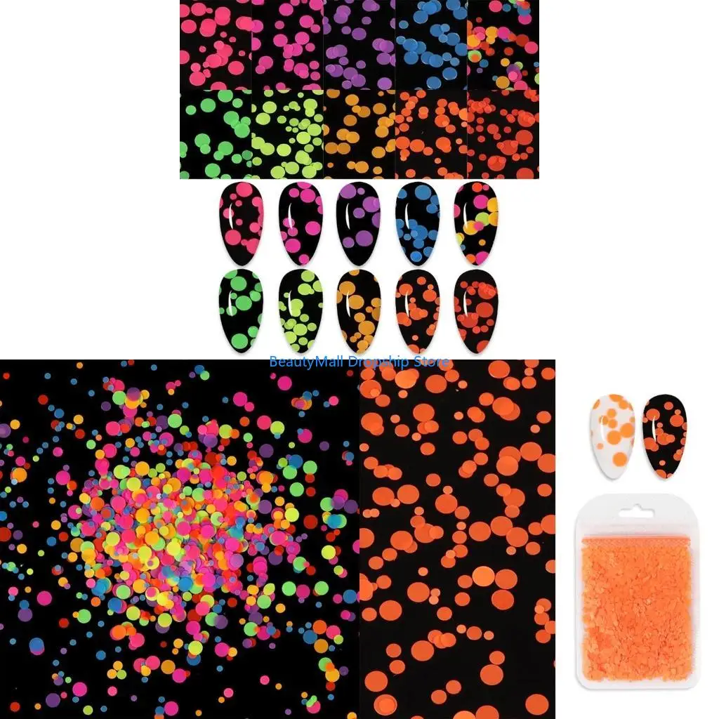 40jd paillettes d'ongles brillantes Art paillettes Paillette Round Art Autocollants Manucure Make Up