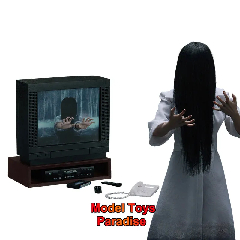 

YANTOYS JR08 1/6 Collectible Toys Sadako White long Dress Terrifying Woman Ghost Soldier 12inch Action Figure Model Fans Gifts