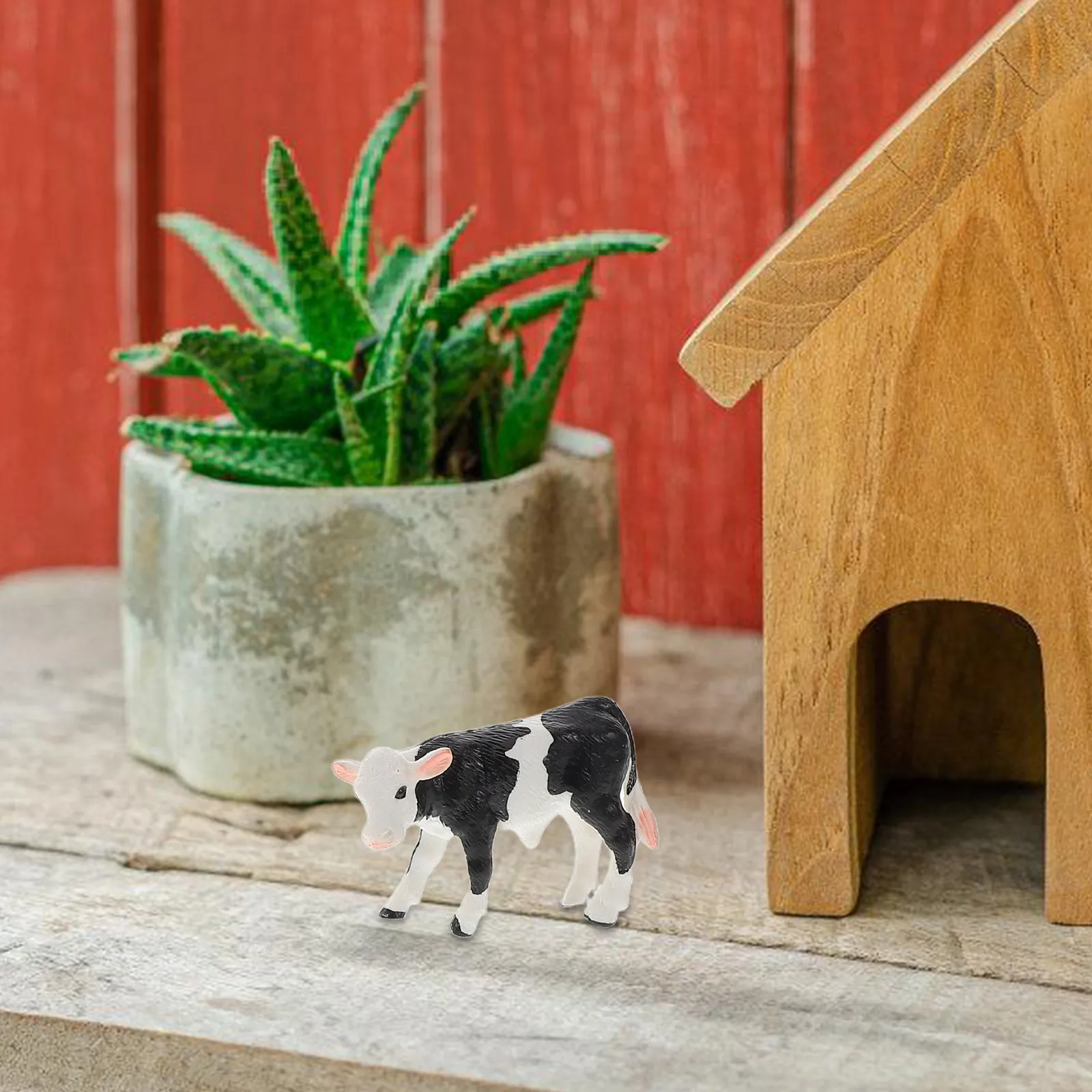 

4Pcs Farm Animal Simulation Realistic Cow and Calf Set Miniature Figures Educational Cake Toppers for Kids Milk Cow Toys