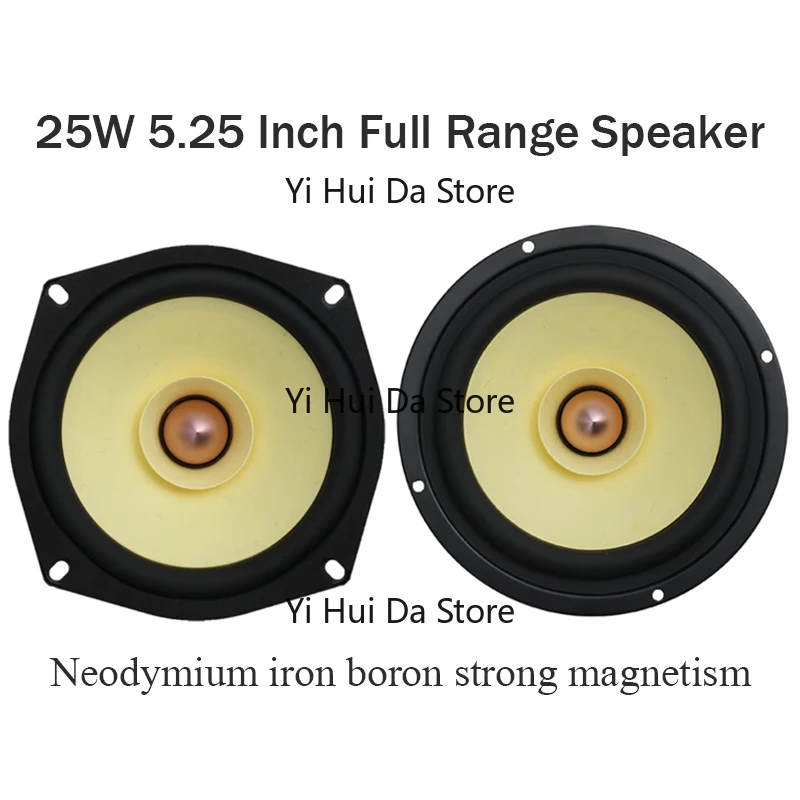 5.25 Inch Portable Full Range Speaker 4 8 Ohm Neodymium Iron Boron Strong Magnetism Speakers DIY Amplifier Loudspeakers