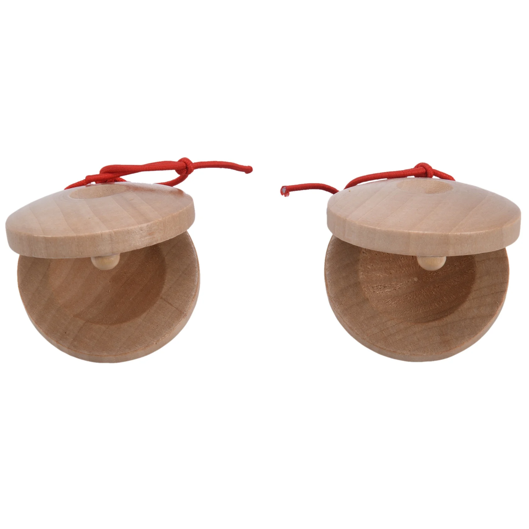 A pair of wooden flamenco musical instrument castanets of wood color percussion instrument