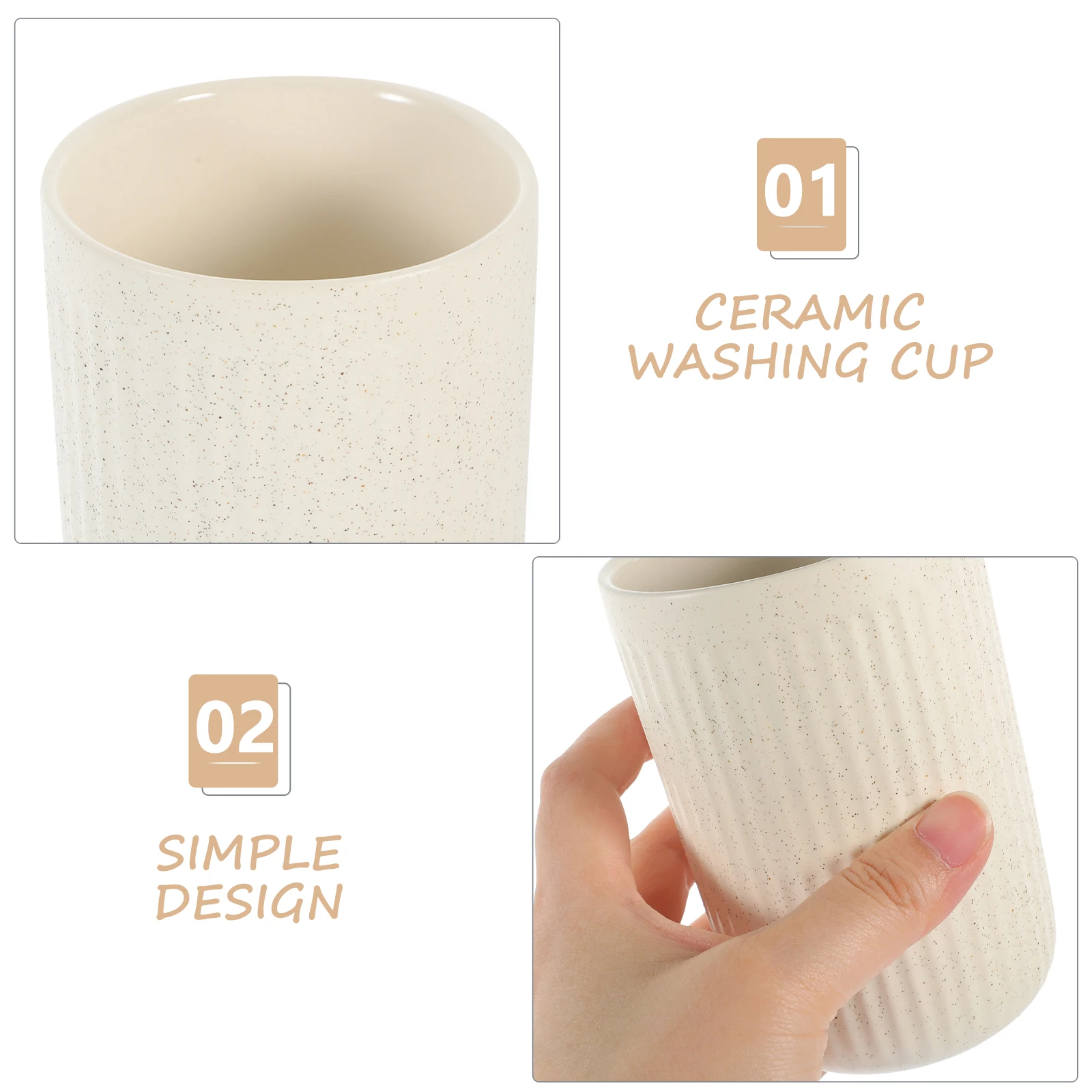 

2 Pcs Retro Ceramic Dental Cup Tooth Brush Holder Mouthwash Home Organizer Toothbrush Travel Cups