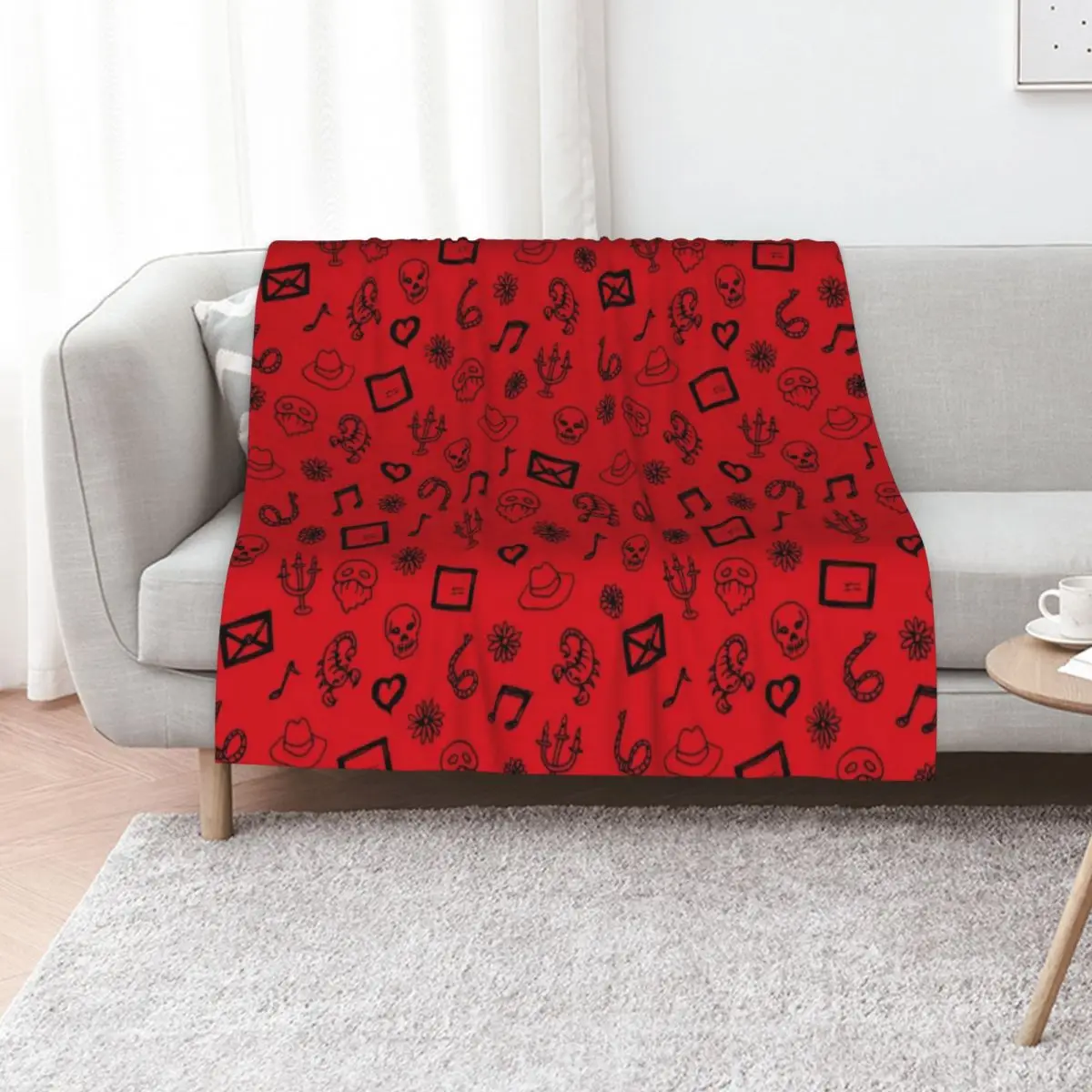 

Doodle Phantom Throw Blanket Cozy Sofa Blanket for TV Watching Napping