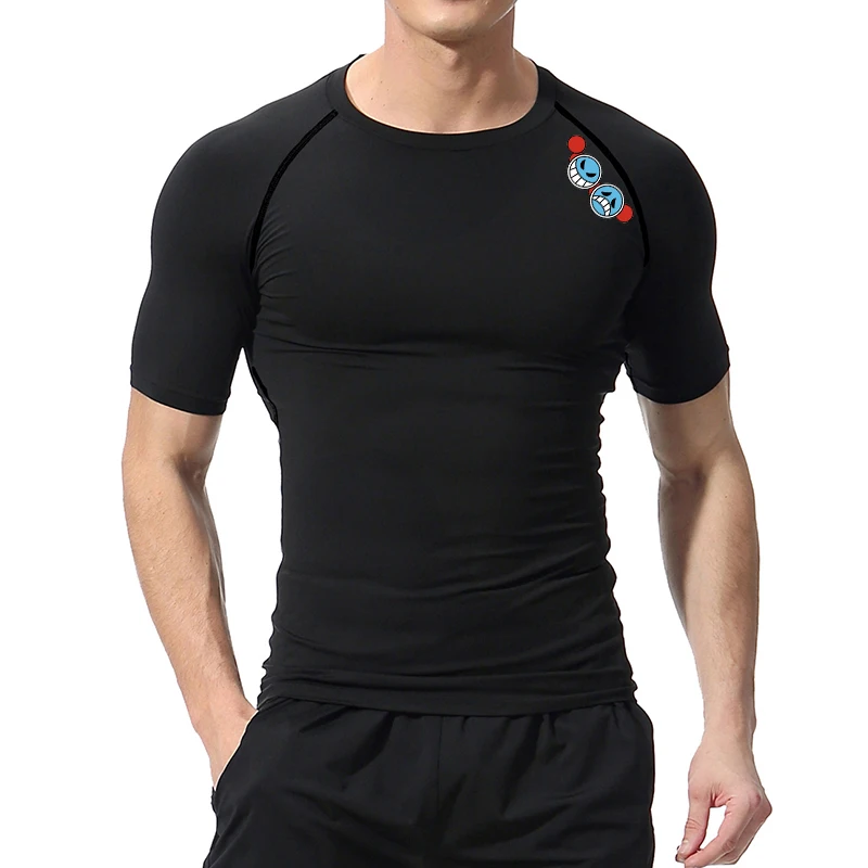 Graphic Compression Shirt for Men Athletic Quick Dry Stretchy Tshirt Tees Tops Gym Workout Running Undershirts Baselayers