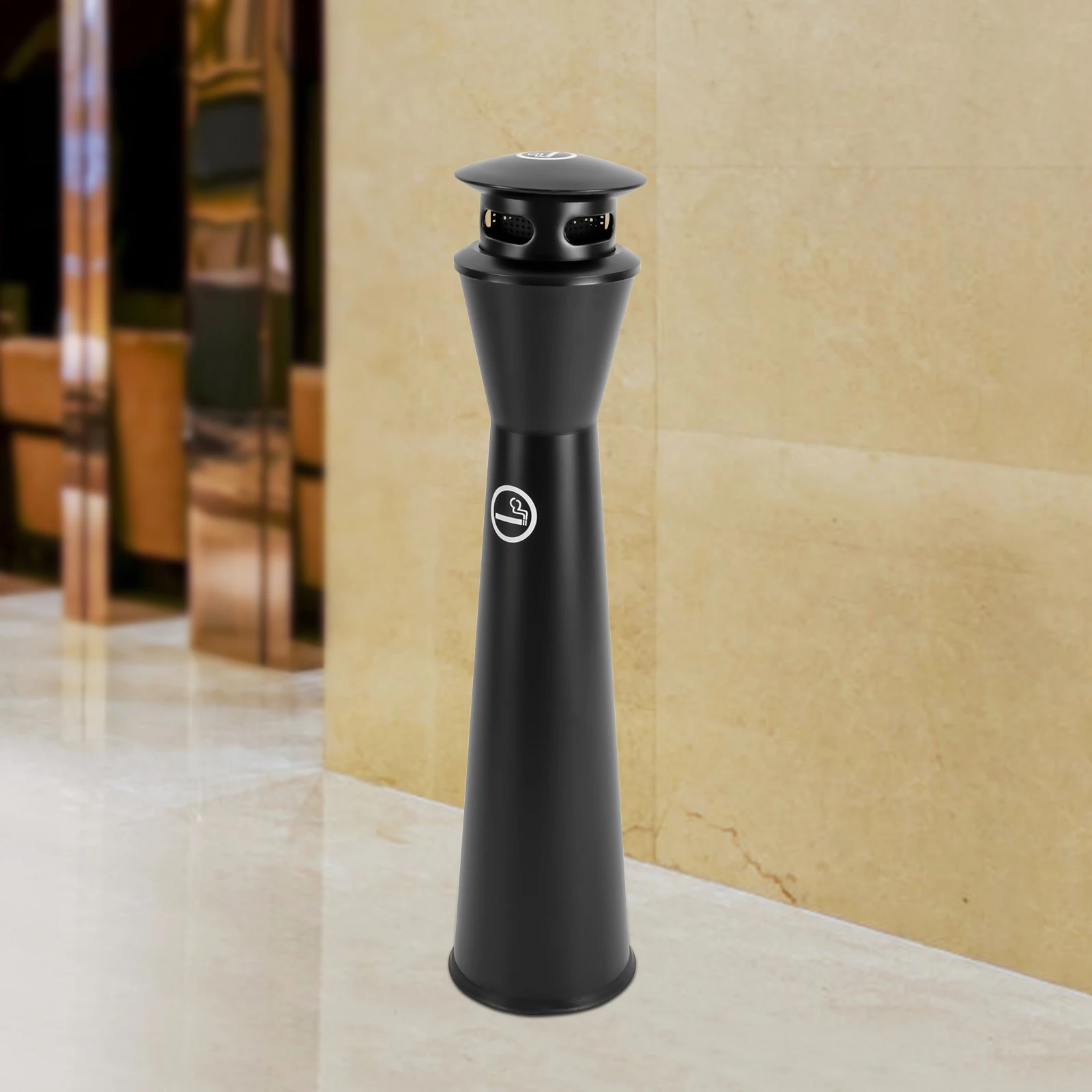 

43" Commercial Cigarette Receptacle, 201 Stainless Steel w/ Removable Bucket, for Outdoor/Indoor Use for Hotels/Offices