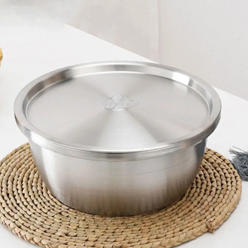 Juego de 1 Tazón de Mezcla de Acero Inoxidable 304 con Acabado Liso, Tazón para Servir y Almacenar Alimentos, para Hornear, Cocinar, Preparar Ensaladas, Fideos, Arroz y Postres