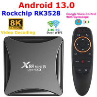 X88 MINI 13 Android 13 Smart TV Box RK3528 4GB 32GB 64GB Set Top Box 8K Video Decode Android 13.0 5G Dual Wifi Media Player