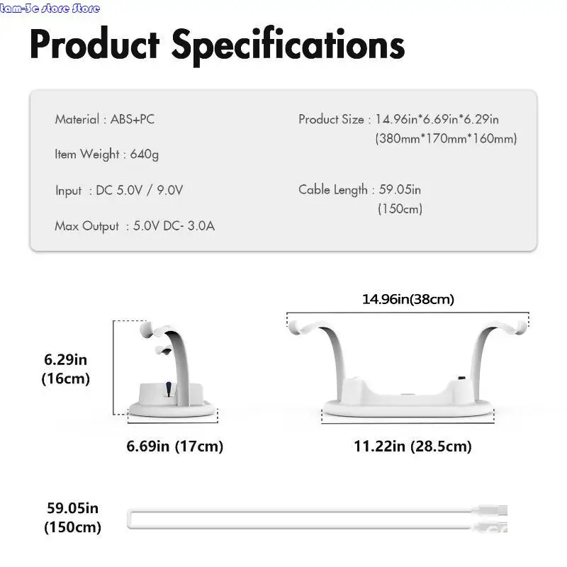 Estación carga D0UA para Oculus Quest 2 Auriculares para controlador toques Carga soporte DO