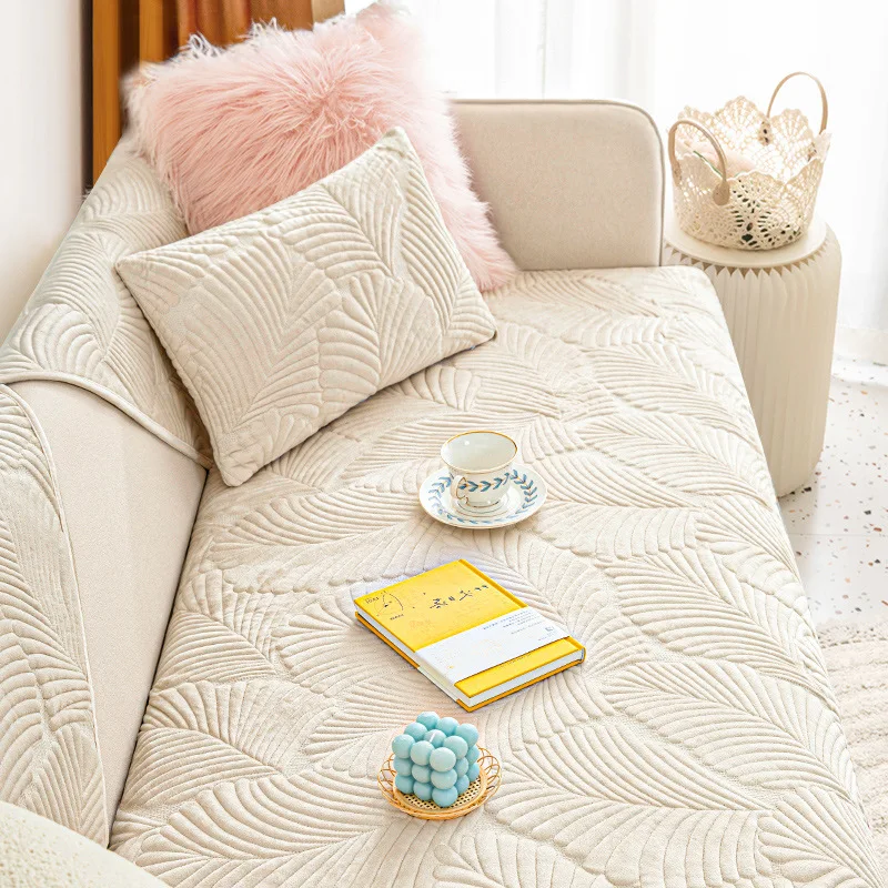 Velvet Sofa Cover Winter Thickening Non-Slip Plush Sofa Full Cover Towel Cloth Breathable Living Room Sofa Furniture Cover