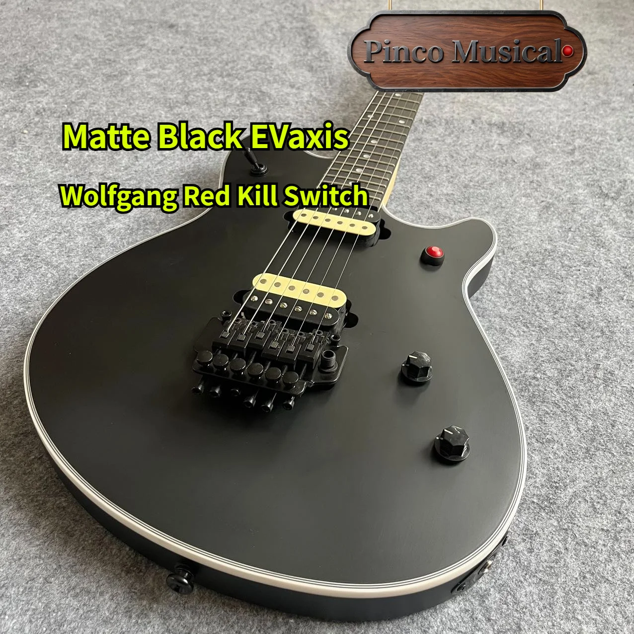 Matte Black axis Wolfgang electric guitar HH Humbuckers Floyd Rose Tremolo Eddie Van Halen Style Red Kill Switch 1996