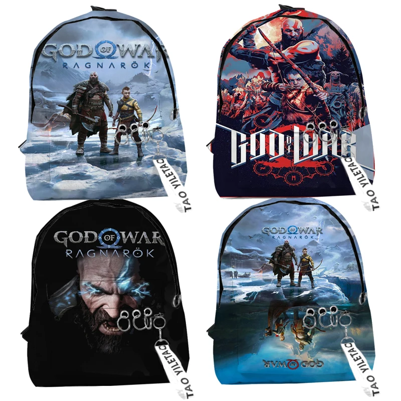 Ransel God Of War Ragnarok Kratos Tas Kartun Anak-anak Atreus Tas Buku Sekolah Laptop untuk Remaja Perempuan untuk Ransel Siswa