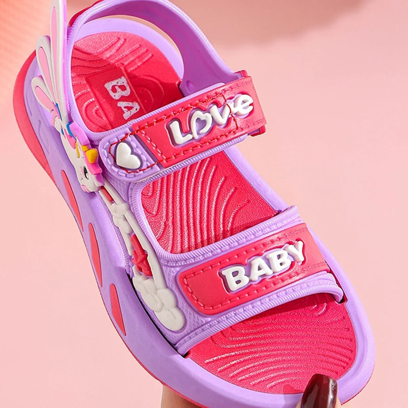 Girls Sandals Summer New Cute Princess Sandals Beach Shoes Soft Sole Girls Sports Children Sandals