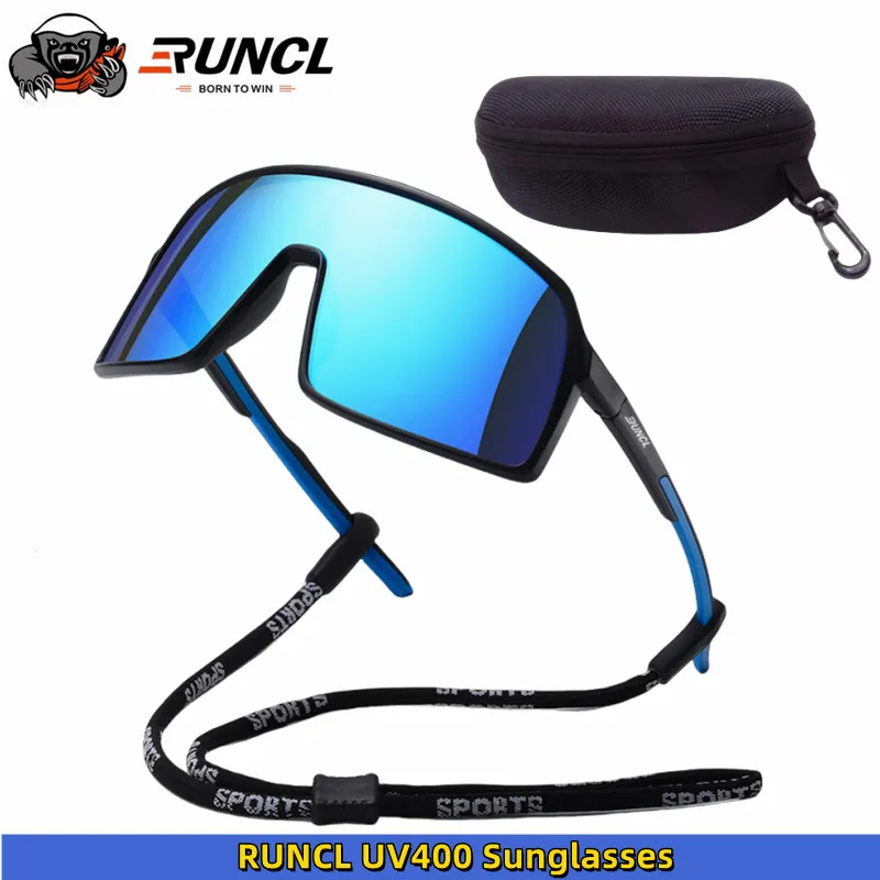 

RUNCL TR90 conjoined large frame sunglasses, polarized sports sunglasses, cycling sunglasses