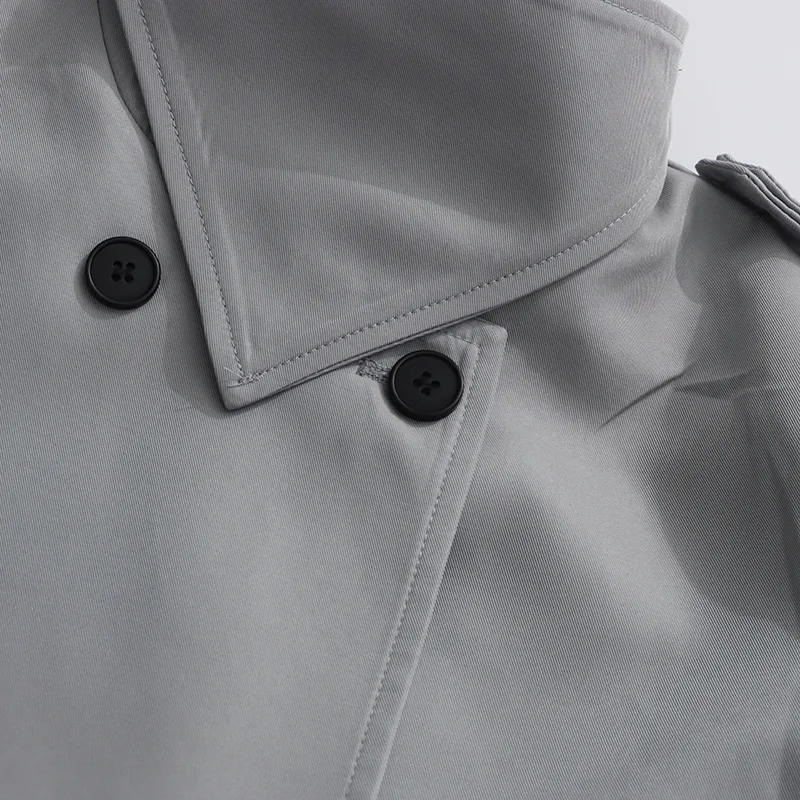 معطف كاجوال فضفاض مزدوج الصدر من High Street للنساء بأكمام طويلة وتصميم مرقع ملابس نسائية سترة نادي عصرية جديدة #5