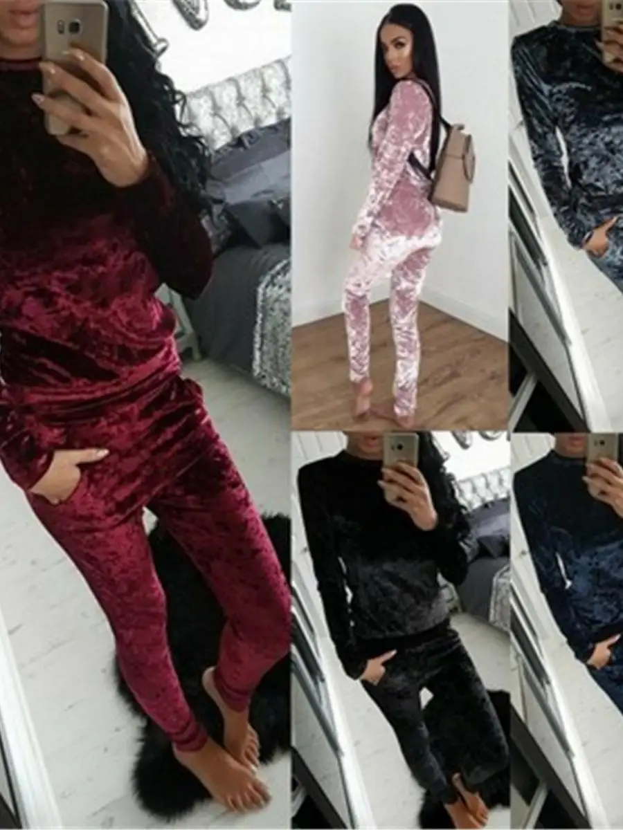 Conjunto Esportivo Casual de Manga Longa para Mulheres Europeias e Americanas, Conjunto de Poliéster Faion para o Inverno c...