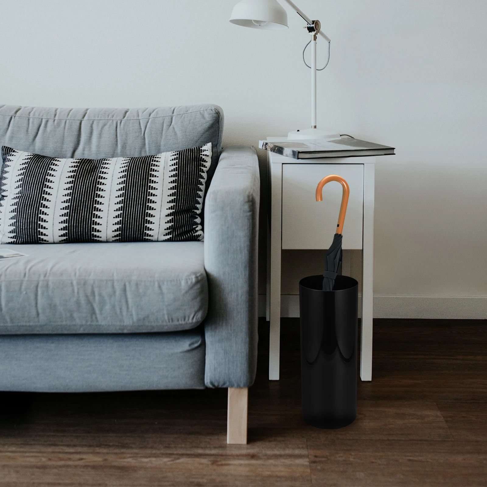 

1pc Round Umbrella Holder 13.76 Inch Large Capacity Waterproof Plastic Stand For Entryway Home Office Hotel Indoor Outdoor