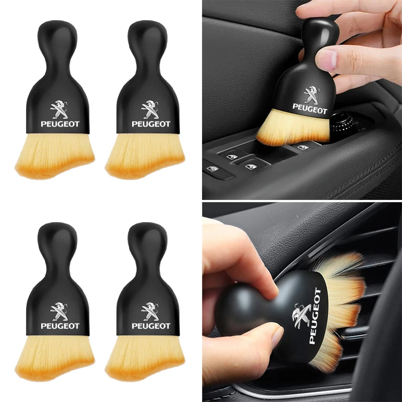 Herramienta de limpieza Interior de coche, cepillo suave para salida de aire de tablero, accesorios para Peugeot 108 406 407 408 206 207 208 306 307 308 508