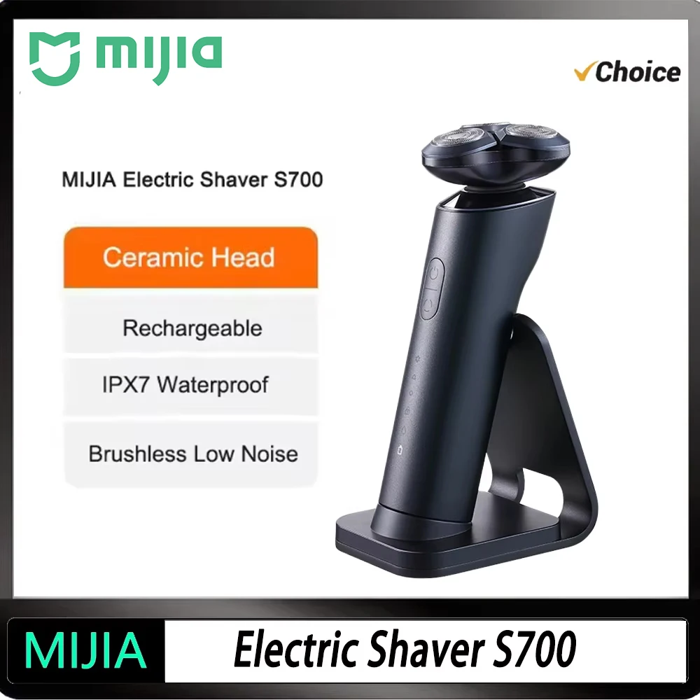 2026 MIJIA Electric Shaver S700 Portable Flex Razor 3 Head Shaving IPX7 Waterproof Washable Beard Trimmer Trimer Cutter 30 DAY