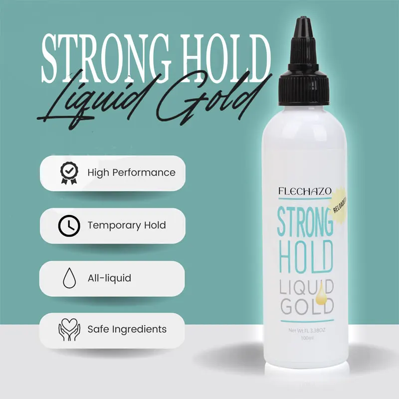 Clear Liquid Gold Lace Pruik Lijm Voor Kale Pet Beginnersvriendelijke Sterke Grip Kant Zelfklevende Gel Haarband En Pruik Cap Gemakkelijk Aan Te Brengen