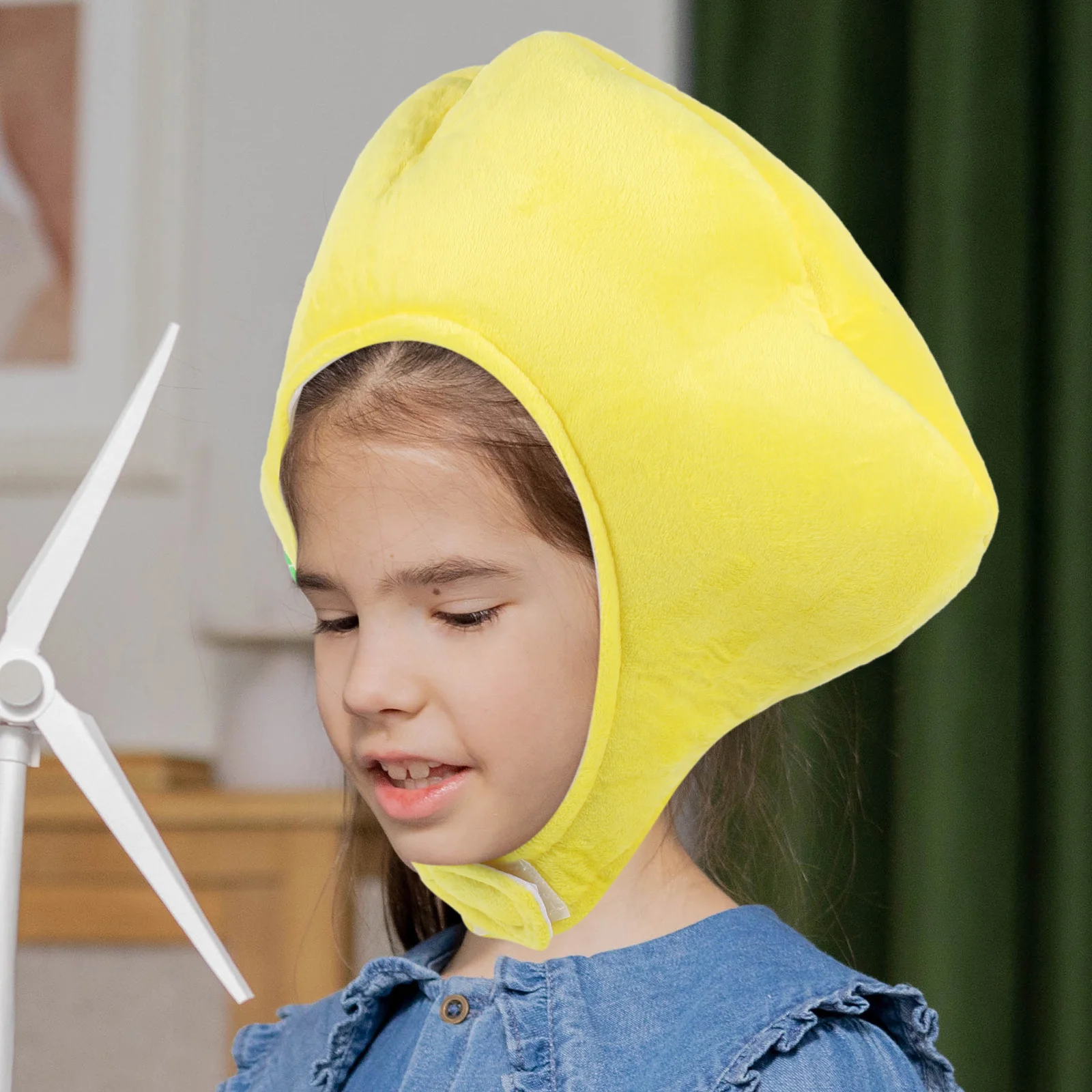 Lemon Costume Hood Shaped Hat Clothing Adorable Head Cover Short Plush Party Prop Miss