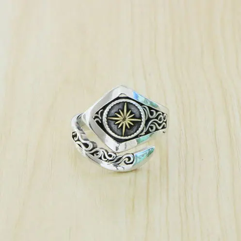 Japanese Wind Active Mouth Sun Eye Stripe Mango Star Sterling Silver 925 Ring Male INS Hip Hop Personality Couple Ring Female Tr